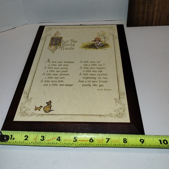 Vtg Holly Hobbie Wood Plaque What The World Needs American Greeting & Footprints - Picture 8 of 16